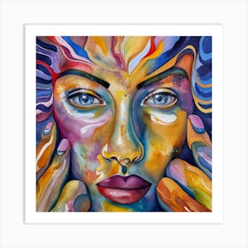 Woman'S Face Art Print