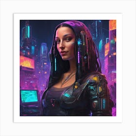 Cyberpunk Mona Lisa Art Print