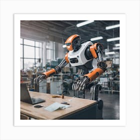 Robot In A Factory 1 Art Print