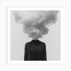 Man With A Cloud On His Head Art Print