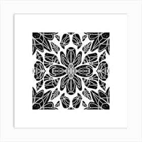 Black And White Floral Pattern 3 Poster