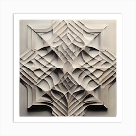 A Portrait Where Embossed Geometric Shapes And Patterns Create A Harmonious And Visually Striking Composition Reflecting The Balance Of Form And Structure Art Print