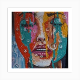 Face With Bubbles Art Print