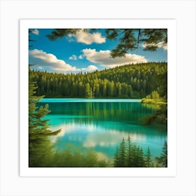 Lake In The Forest 9 Art Print