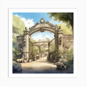 Zoo Gate Art Print