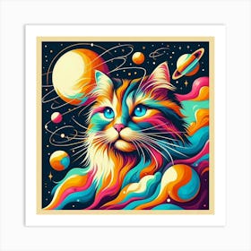 Cat In Space Art Print