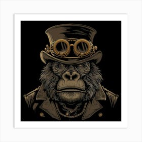 Steampunk Gorilla 1 Art Print