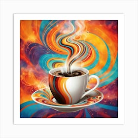 Coffee Cup With Swirls 2 Art Print