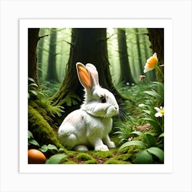 Bunny In Forest (24) Art Print