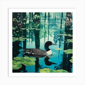 Loon In The Swamp Art Print