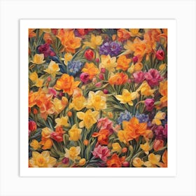 Daffodils and Tulips 1 Art Print