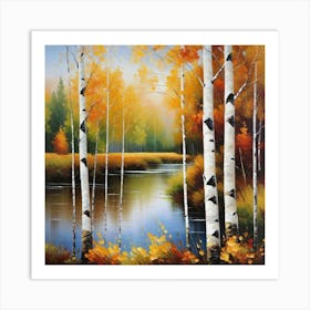 Autumn Birch Trees 1 Art Print