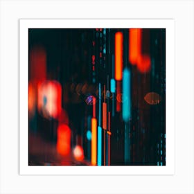 Blurry Lights In The City Art Print