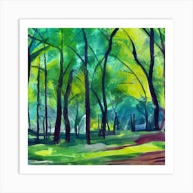 Green Trees In Botanic Park Adeline Yeo Art Print