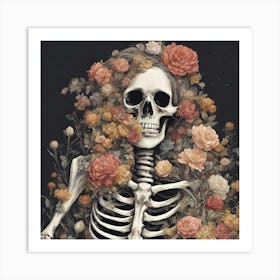 Skeleton Woman Art Print