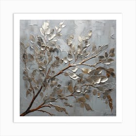 Silver eucalyptus branch 2 Art Print