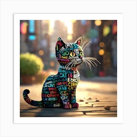 Cat With Words Art Print