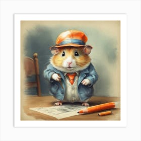 Hamster In A Suit 8 Art Print