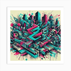 Abstract Cityscape 4 Art Print