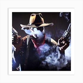 Cowboy With Guns 3 Art Print