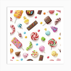 Candy Seamless Pattern 1 Art Print