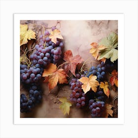 Grapes And Leaves 1 Art Print