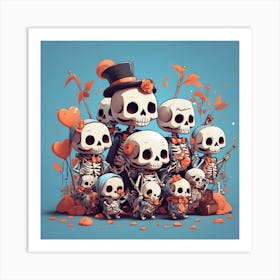 Day Of The Dead Skeletons 1 Art Print