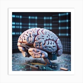 Brain On A Circuit Board 23 Art Print