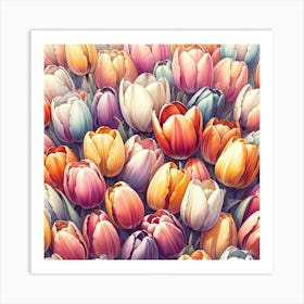 Colorful Tulips 1 Art Print