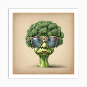 Broccoli In Sunglasses 2 Art Print