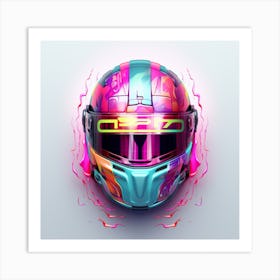Neon Helmet Art Print