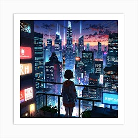 Anime City Art Print