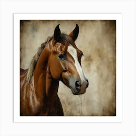 Leonardo Lightning Xl Watercolor Art Brown And White Horse Can 3 Affiche