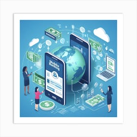 Mobile Banking Art Print