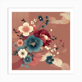 Asian Floral Painting 1 Art Print