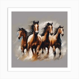 Horses Running 3 Art Print