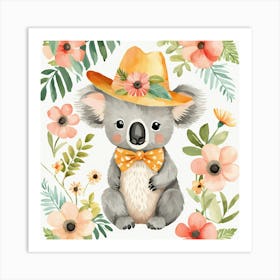 Floral Baby Koala Nursery Illustration (22) 1 Art Print