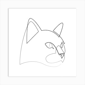 Feline one line Art Print