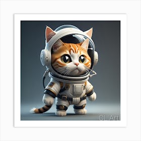 Astronaut Cat Art Print