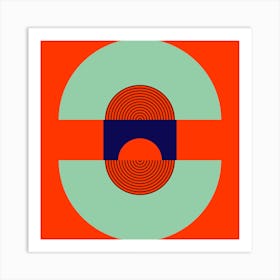 Orange Mid-Century Arch 1 Art Print