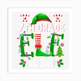 Teacher 7th Grade Elf Squad Matching Group Christmas Xmas Art Print