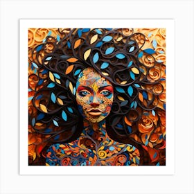 'A Woman With Colorful Hair' Art Print