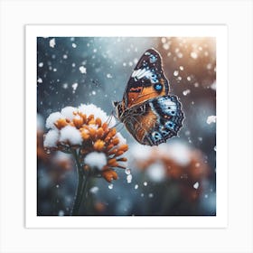 Butterfly In The Snow 1 Art Print