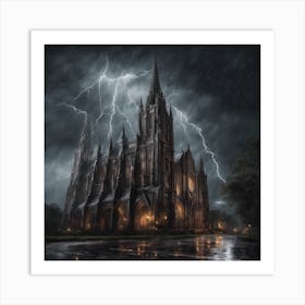 Lightning In The Church Art Print