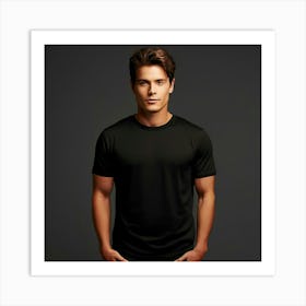 Mock Up Cotton Casual Wearable Printed Graphic Plain Fitted Loose Crewneck V Neck Sleeve (8) Art Print