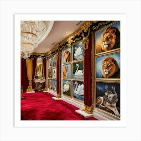 Lions In A Room 1 Art Print