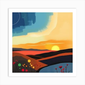 Sunset Landscape 2 Art Print