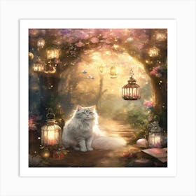 Cat In The Forest 1 Art Print