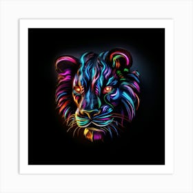 Neon Lion Affiche