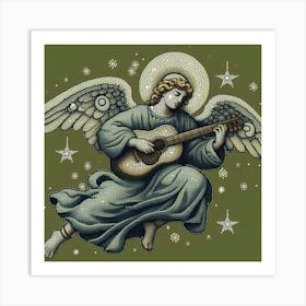 Angel Playing Guitar Art Print